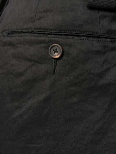 Shop Ziggy Chen Plain Cropped Trousers In Black