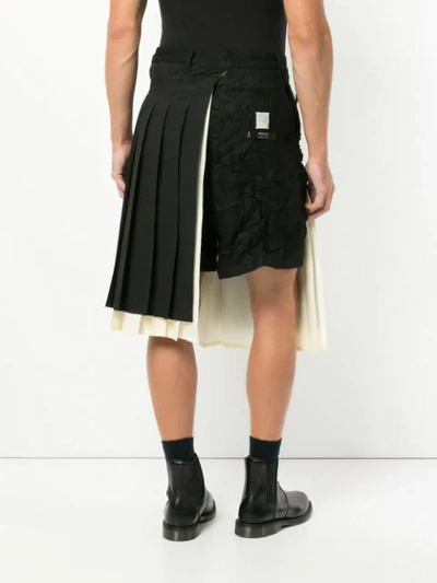 Shop Facetasm X Woolmark Kilt Wrap Shorts - Black