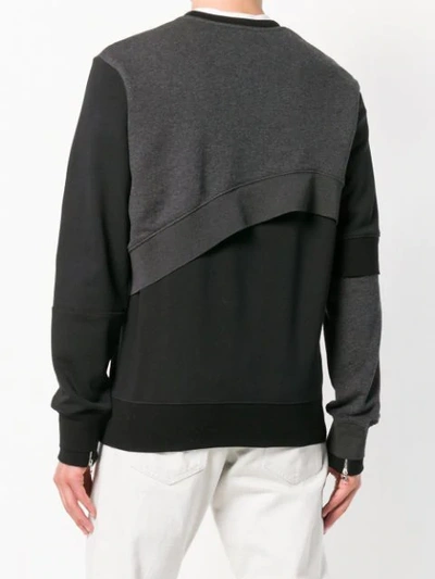 Shop Alexander Mcqueen Patchwork Logo Sweatshirt - Black