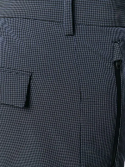Shop Prada Micro-patterned Trousers In Blue