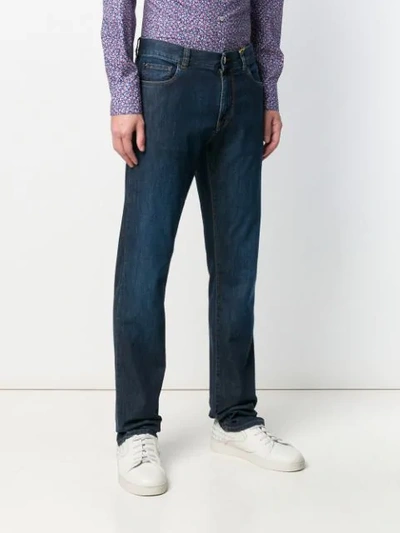 Shop Canali Slim Fit Jeans In Blue