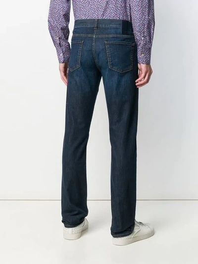 Shop Canali Slim Fit Jeans In Blue