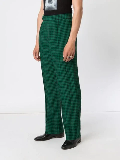 Shop Haider Ackermann Straight Check Trousers In Green