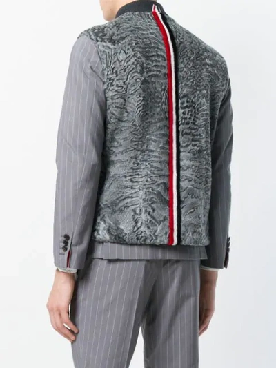 Shop Thom Browne Dyed Karakul Fur Vest In Grey
