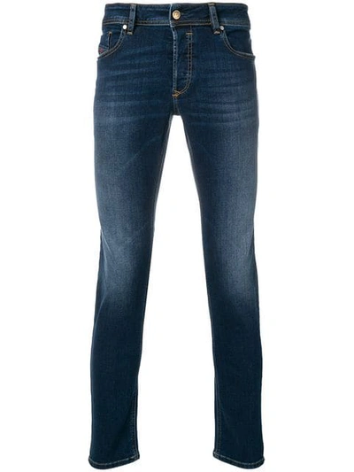 Shop Diesel Sleenker Skinny Jeans In Blue