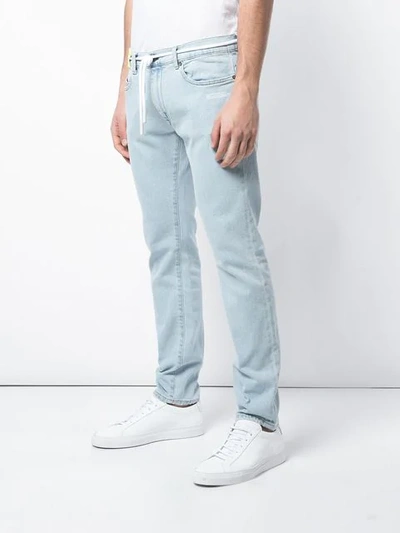 Shop Off-white Slim Fit Jeans In Bleach White