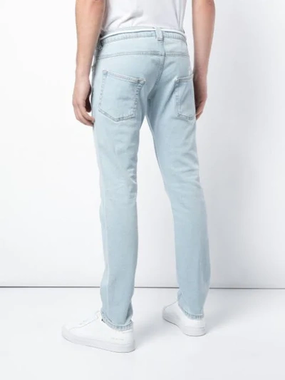 OFF-WHITE SLIM FIT JEANS - 蓝色