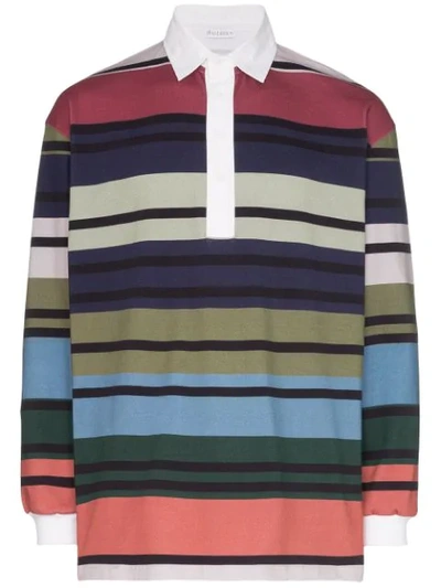 Shop Jw Anderson Striped Rugby Polo Shirt In Multicolour