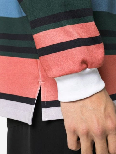 Shop Jw Anderson Striped Rugby Polo Shirt In Multicolour