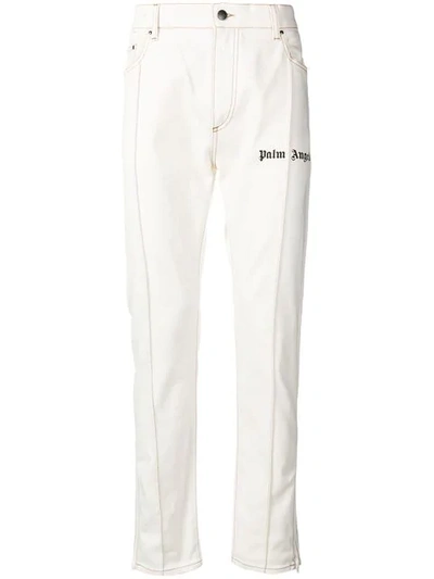 Shop Palm Angels Jeans Mit Geradem Bein In White