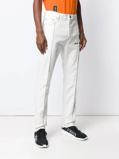 Shop Palm Angels Jeans Mit Geradem Bein In White