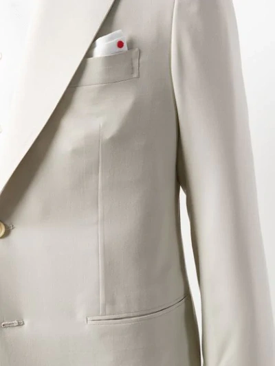 Shop Kiton Smoking Suit In Neutrals