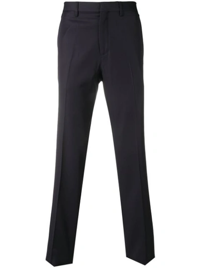 Shop Ferragamo Salvatore  Single Pleat Trousers - Blue