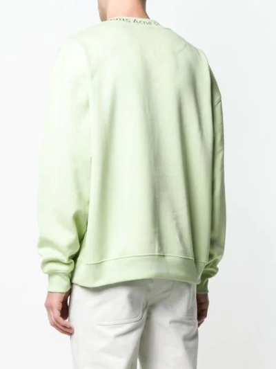 Shop Acne Studios Flogho Sweatshirt In Green