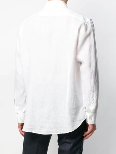 Shop Etro Embroidered Logo Shirt In White