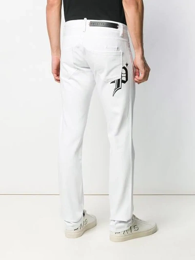 Shop Philipp Plein Classic Straight-leg Jeans In White