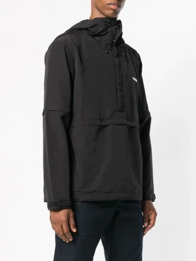 Shop Neighborhood Hooded Half-zip Jacket In Black