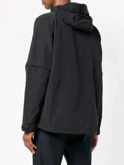 Shop Neighborhood Hooded Half-zip Jacket In Black