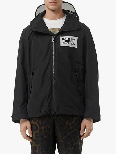 Burberry Detachable Hood Shape-memory Taffeta Jacket In Black | ModeSens