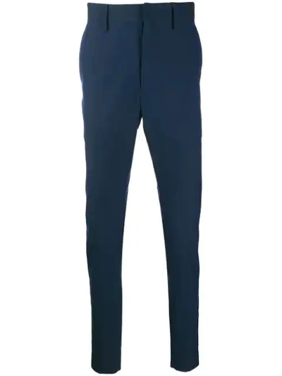 Shop Etro Floral Print Trousers In Blue