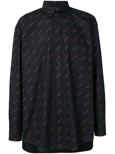 BALENCIAGA LOGO PRINTED SHIRT - 黑色