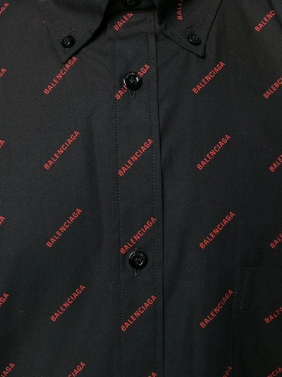 Shop Balenciaga Logo Printed Shirt In Black