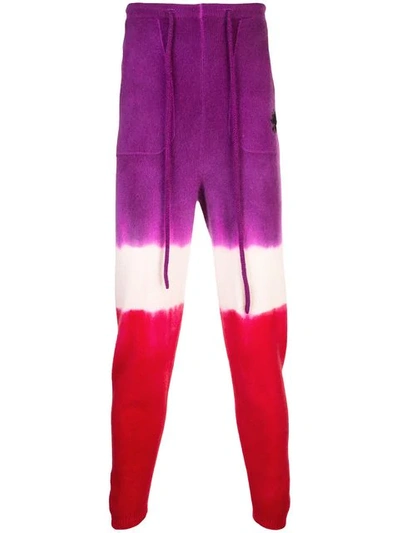 Shop The Elder Statesman Cashmere Tapered Trousers In Purple