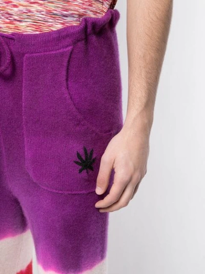 Shop The Elder Statesman Cashmere Tapered Trousers In Purple