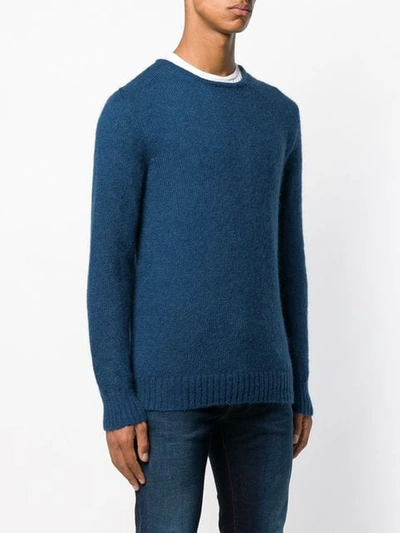 Shop Al Duca D'aosta Fine Knit Fitted Sweater In Blue
