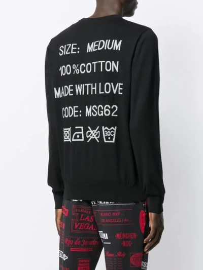 Shop Love Moschino Logo Print Jumper In C74 Black