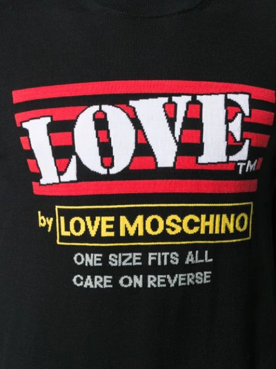 Shop Love Moschino Logo Print Jumper In C74 Black