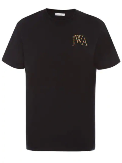 Shop Jw Anderson Embroidered Logo T-shirt - Black