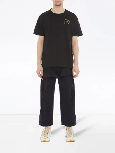 JW ANDERSON EMBROIDERED LOGO T-SHIRT - 黑色