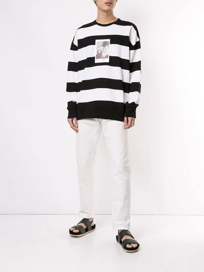 Shop N°21 Photo Print Striped Sweatshirt In Black