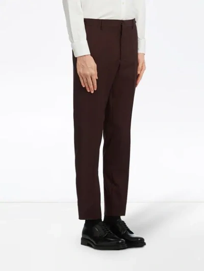 Shop Prada Wool And Mohair Trousers - Red