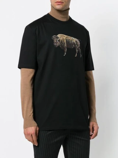 Shop Lanvin Bull Print T In Black