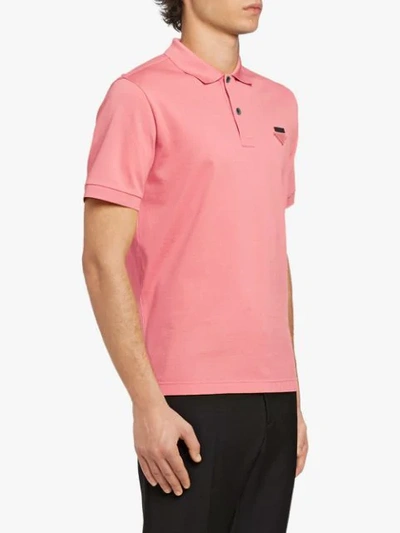 Shop Prada Piqué Polo Shirt In Pink