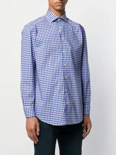 Shop Etro Checked Shirt In Blue