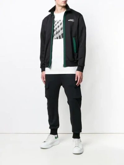 Shop Wooyoungmi Contrast Trim Track Jacket In Black