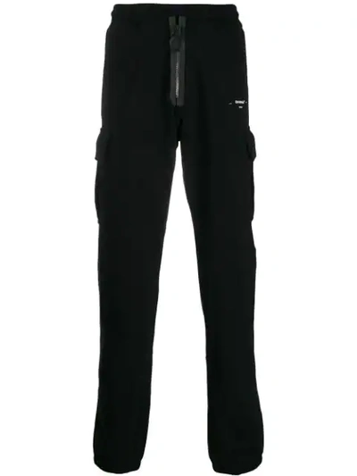 Shop Off-white Logo Cargo Track Pants In Black