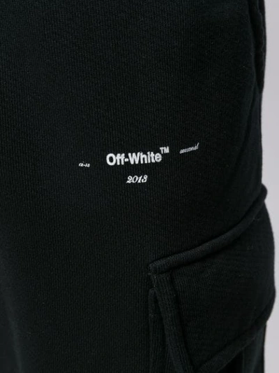 Shop Off-white Logo Cargo Track Pants In Black