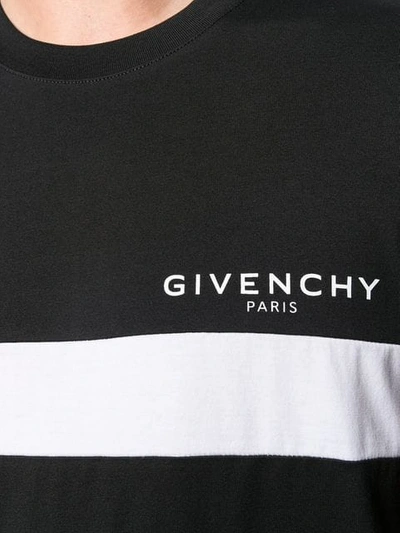Shop Givenchy Stripe And Logo T-shirt In Black