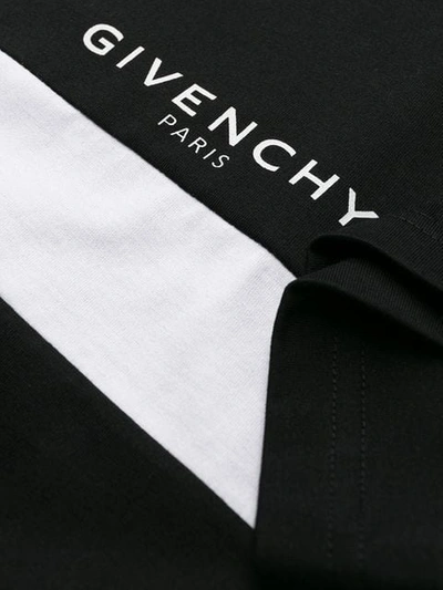 Shop Givenchy Stripe And Logo T-shirt In Black