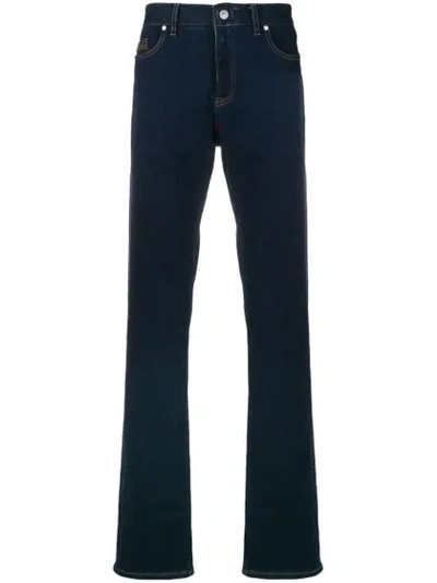 Shop Ermenegildo Zegna Mid-rise Straight-leg Jeans In Blue