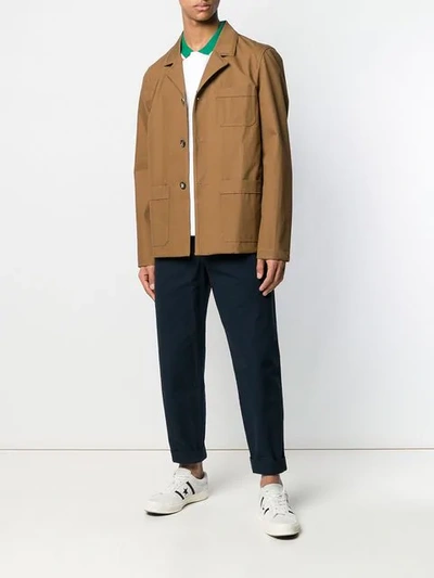 Shop Kenzo Classic Fitted Jacket In Brown