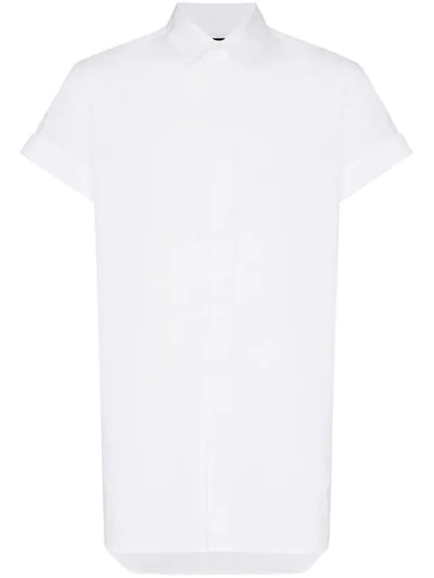 Shop Ann Demeulemeester Oversized Cotton Short Sleeve Shirt In White