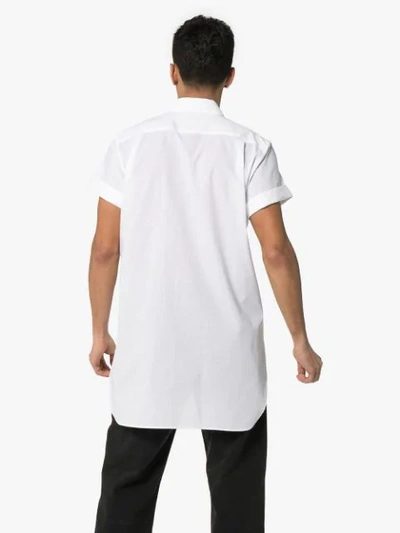 Shop Ann Demeulemeester Oversized Cotton Short Sleeve Shirt In White