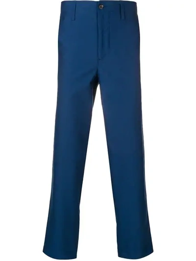 Shop Etro Elasticated Chino Trousers In Blue