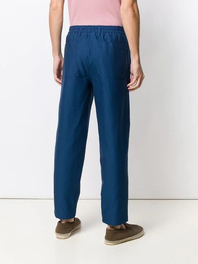 Shop Etro Elasticated Chino Trousers In Blue