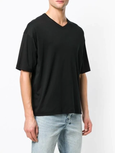 Shop Mackintosh V-neck T-shirt In Black